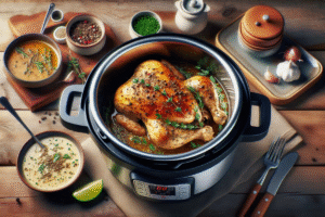 Frango assado na panela de pressão